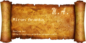Miron Aranka névjegykártya